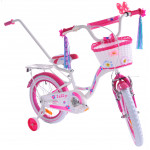 Detský bicykel 16" Fuzlu Lilly bielo-ružový